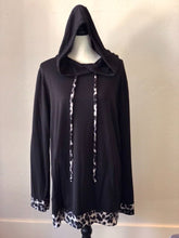 Load image into Gallery viewer, Black Leopard accent Hoodie-Plus Size