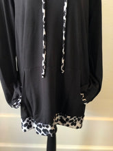 Load image into Gallery viewer, Black Leopard accent Hoodie-Plus Size