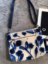 Load image into Gallery viewer, Sewl Food Studio Blue Floral Crossbody Purse & Wallet