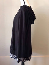 Load image into Gallery viewer, Black Leopard accent Hoodie-Plus Size