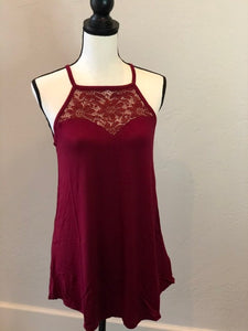 Cabernet Lace Detailed Sleeveless Top