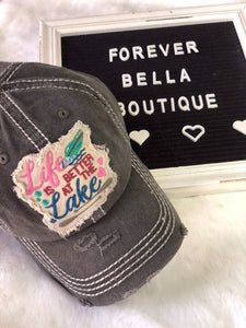 Life is Better at the Lake distressed hat