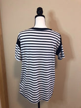 Load image into Gallery viewer, Navy &amp; White Stripe Tee
