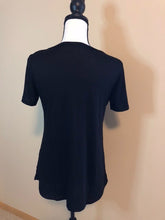 Load image into Gallery viewer, Black Criss-Cross Short Sleeve Tee
