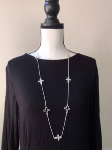 Silvertone long necklace