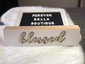 ‘Blessed’ wood sign