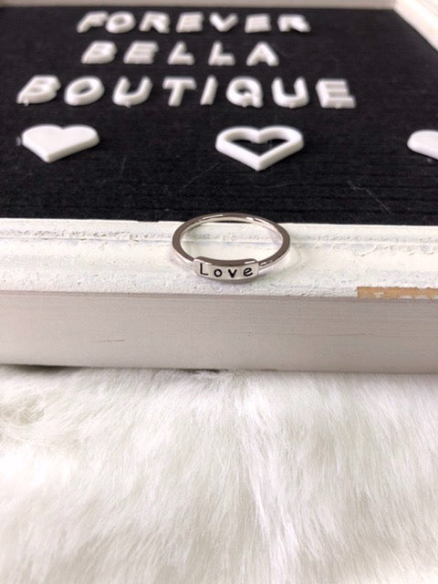 Sterling Silver ‘Love’ Ring