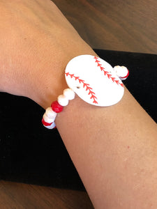 Baseball Bead Bracelet