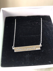 Sterling Silver ‘Believe in Yourself’ Necklace