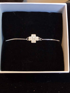 Crystal Pave cross bracelet
