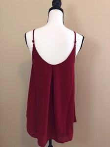 Dark Red Pleated Cami