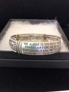 Psalm 62:1-2 Stretch Bracelet