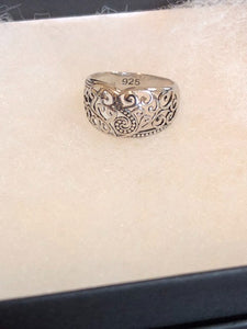 Sterling silver vines ring