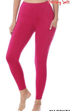 Load image into Gallery viewer, Magenta Leggings with Pockets
