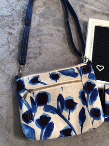 Sewl Food Studio Blue Floral Crossbody Purse & Wallet