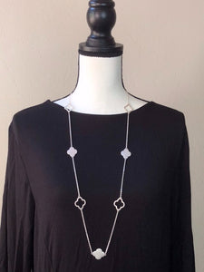 Silvertone long necklace