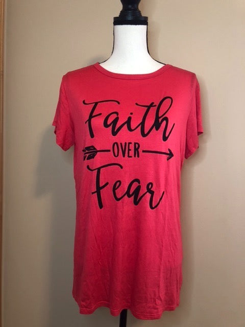 Faith over Fear Coral Tee