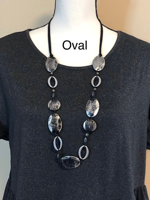 Gray & Black long necklace