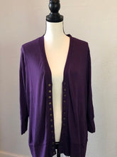 Load image into Gallery viewer, Purple Snap Button Cardigan-Plus size
