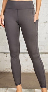 Charcoal Gray Leggings with Side Pockets
