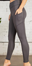Load image into Gallery viewer, Charcoal Gray Leggings with Side Pockets
