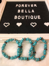 Load image into Gallery viewer, Turquoise stretch bracelet set
