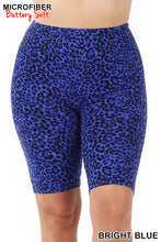 Load image into Gallery viewer, Blue Animal Print Legging Shorts-Plus Size
