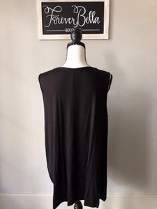Black Sleeveless top with Flag-Plus size