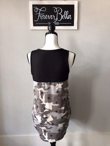 Gray Camo Sleeveless Top