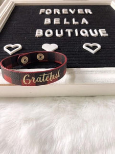 Grateful faux leather bracelet