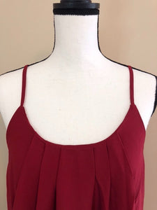 Dark Red Pleated Cami