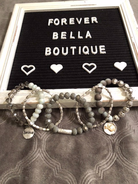 Believe Stretch Bracelet set