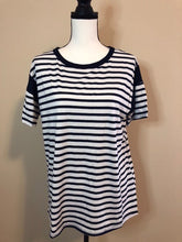 Load image into Gallery viewer, Navy &amp; White Stripe Tee
