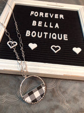 Load image into Gallery viewer, Black &amp; White Buffalo Check long Necklace
