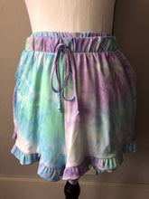 Load image into Gallery viewer, Aqua/Lilac Tie-dye Lounge Shorts
