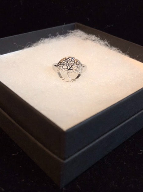 Sterling silver tree of life ring