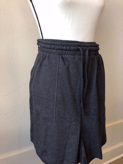Grey Cotton Shorts-Plus size