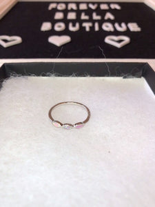 Sterling Silver Pink Lab Opal Ring