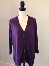 Load image into Gallery viewer, Purple Snap Button Cardigan-Plus size
